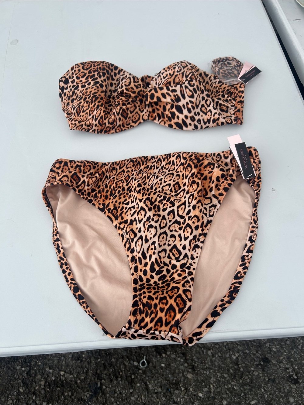 NWT Victorias Secret Leopard Print Bikini Set XL/38D